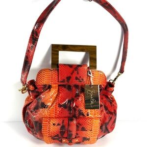 Zina Eva Fiery Red and Orange Shoulder Bag